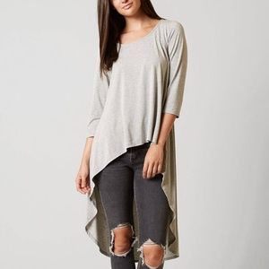 BKE Red Grey High-Low Top